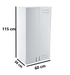 Omnipazar CLK-629 Plastik Kombi Kabini Dolabı 2 Kapaklı Beyaz