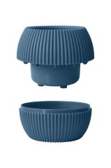 Omnipazar KRS-364 Dekoratif Plastik Mercan Saksı 1.2 Litre No 4 Gece Mavisi
