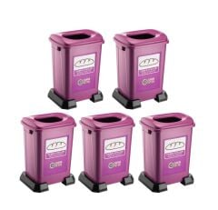 Omnipazar SY-4395 Sıfır Atık Ekmek Geri Dönüşüm Çöp Kutusu 50 lt Mor 5 Adet