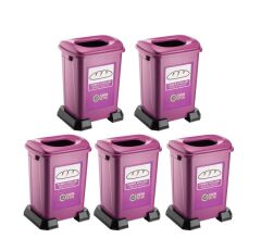 Omnipazar SY-4395 Sıfır Atık Ekmek Geri Dönüşüm Çöp Kutusu 50 lt Mor 5 Adet
