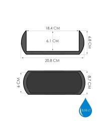 Omnipazar KRS-371 Dekoratif Plastik Mercan Uzun Saksı 0.55 Litre No 1 Antrasit (116)
