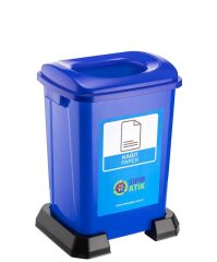 Omnipazar SY-4395 Sıfır Atık Kağıt Geri Dönüşüm Çöp Kutusu 50 lt Mavi 5 Adet