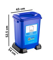 Omnipazar SY-4395 Sıfır Atık Kağıt Geri Dönüşüm Çöp Kutusu 50 lt Mavi 5 Adet