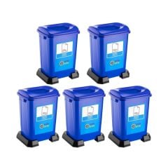 Omnipazar SY-4395 Sıfır Atık Kağıt Geri Dönüşüm Çöp Kutusu 50 lt Mavi 5 Adet