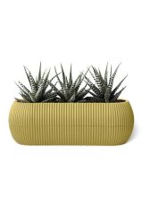 Omnipazar KRS-371 Dekoratif Plastik Mercan Uzun Saksı 0.55 Litre No 1 Soft Sarı