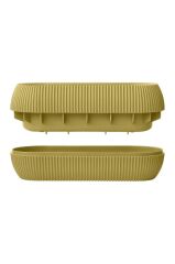 Omnipazar KRS-371 Dekoratif Plastik Mercan Uzun Saksı 0.55 Litre No 1 Soft Sarı