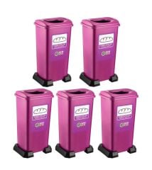 Omnipazar SY-4398 Sıfır Atık Ekmek Geri Dönüşüm Çöp Kutusu 70 lt Mor 5 Adet