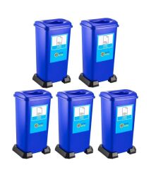Omnipazar SY-4398 Sıfır Atık Kağıt Geri Dönüşüm Çöp Kutusu 70 lt Mavi 5 Adet