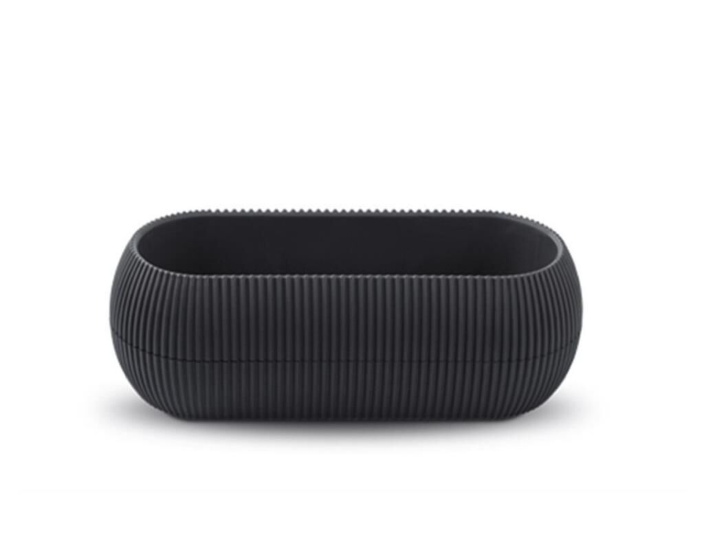 Omnipazar KRS-372 Dekoratif Plastik Mercan Uzun Saksı 1.3 Litre No 2 Antrasit (116)