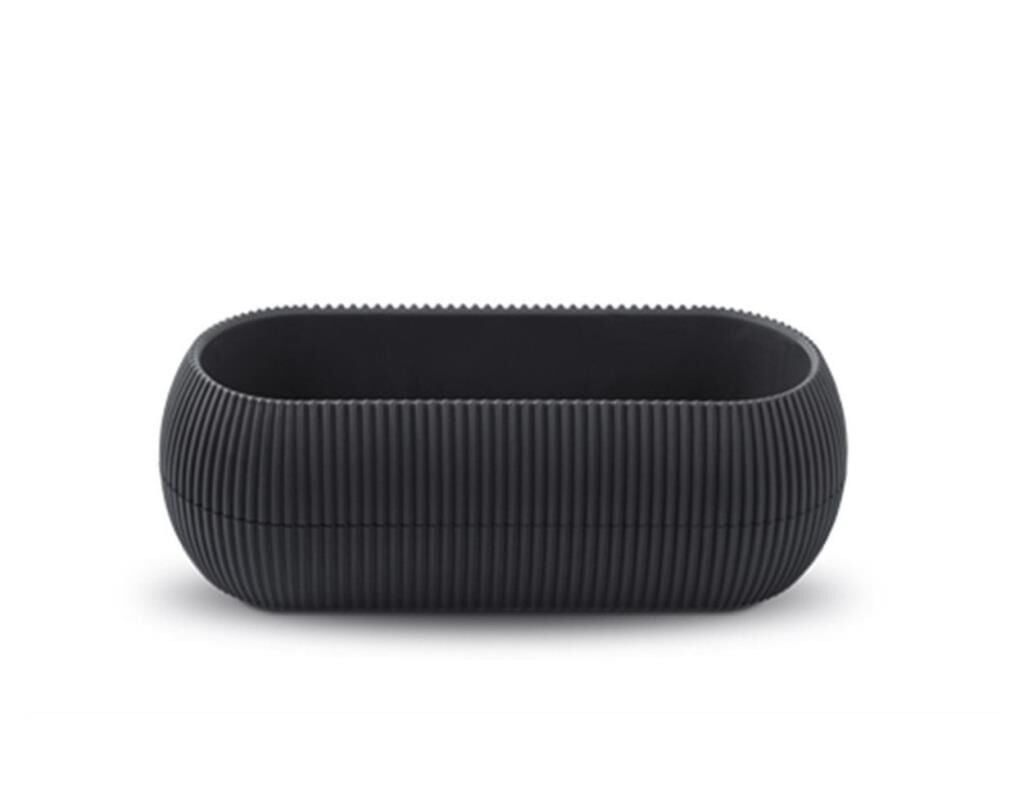 Omnipazar KRS-372 Dekoratif Plastik Mercan Uzun Saksı 1.3 Litre No 2 Antrasit (116)