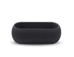 Omnipazar KRS-372 Dekoratif Plastik Mercan Uzun Saksı 1.3 Litre No 2 Antrasit (116)