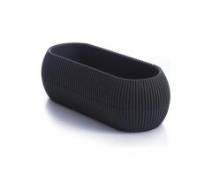 Omnipazar KRS-372 Dekoratif Plastik Mercan Uzun Saksı 1.3 Litre No 2 Antrasit (116)