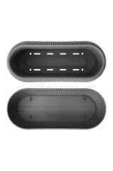 Omnipazar KRS-372 Dekoratif Plastik Mercan Uzun Saksı 1.3 Litre No 2 Antrasit (116)