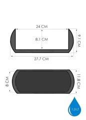 Omnipazar KRS-372 Dekoratif Plastik Mercan Uzun Saksı 1.3 Litre No 2 Antrasit (116)