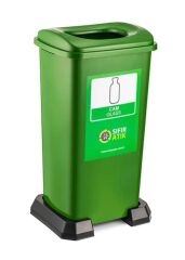 Omnipazar SY-4398 Sıfır Atık Cam Geri Dönüşüm Çöp Kutusu 70 lt Yeşil 5 Adet