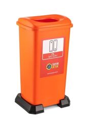 Omnipazar SY-4398 Sıfır Atık Pil Geri Dönüşüm Çöp Kutusu 70 lt Turuncu 5 Adet
