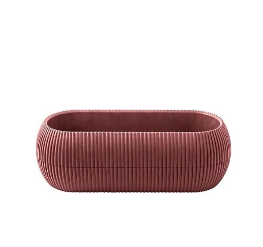 Omnipazar KRS-372 Dekoratif Plastik Mercan Uzun Saksı 1.3 Litre No 2 Soft Pembe