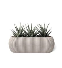 Omnipazar KRS-372 Dekoratif Plastik Mercan Uzun Saksı 1.3 Litre No 2 Bej