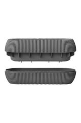 Omnipazar KRS Mercan Dekoratif Sukulent Kaktüs Plastik Saksı Takımı 6'lı Set Antrasit