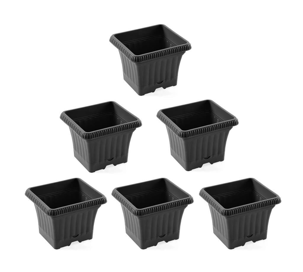 Omnipazar SO-OB00 Dekoratif Ova Balkon Saksı 2.2 lt Antrasit 6 Adet