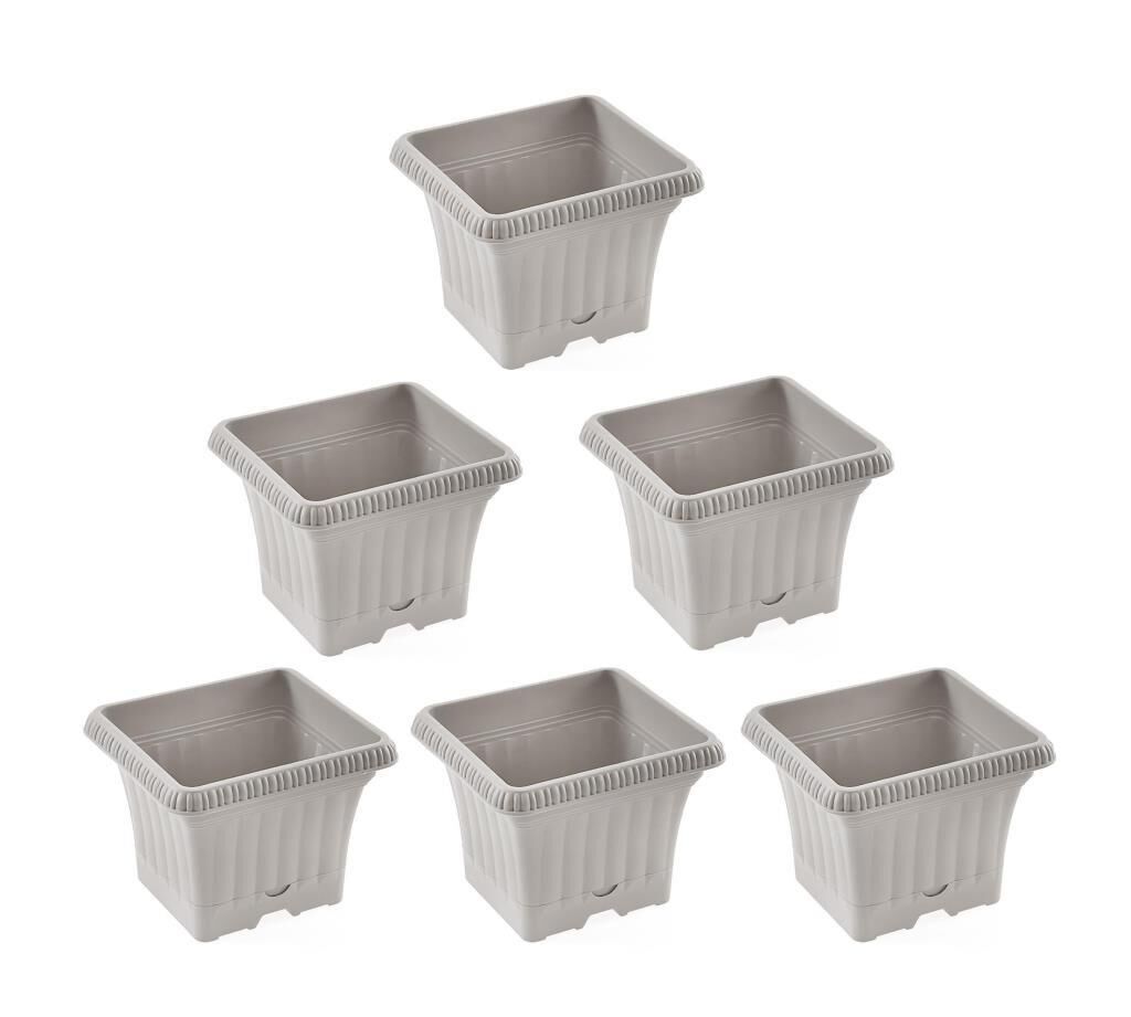 Omnipazar SO-OB00 Dekoratif Ova Balkon Saksı 2.2 lt Kirli Beyaz 6 Adet