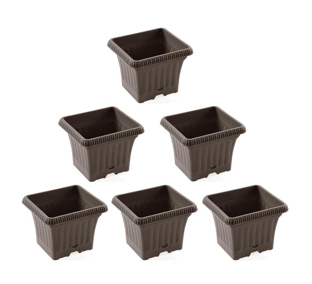 Omnipazar SO-OB00 Dekoratif Ova Balkon Saksı 2.2 lt Mocha 6 Adet