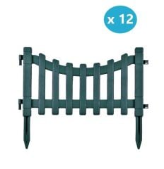 Omnipazar IRK-SB105 Sarmaşık Plastik Bahçe Dekorasyon Çiti 12'li Set Yeşil