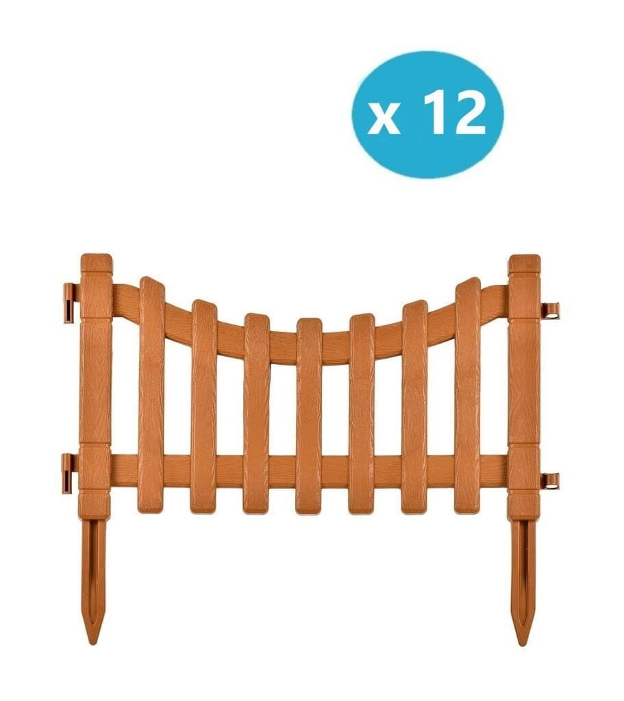 Omnipazar IRK-SB105 Sarmaşık Plastik Bahçe Dekorasyon Çiti 12'li Set Kahverengi