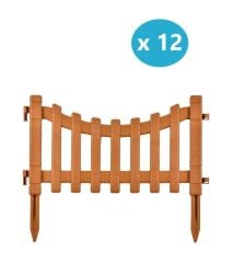 Omnipazar IRK-SB105 Sarmaşık Plastik Bahçe Dekorasyon Çiti 12'li Set Kahverengi