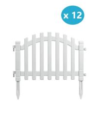 Omnipazar IRK-SB100 Sümbül Plastik Bahçe Dekorasyon Çiti 12'li Set Beyaz