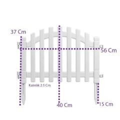 Omnipazar IRK-SB100 Sümbül Plastik Bahçe Dekorasyon Çiti 12'li Set Beyaz