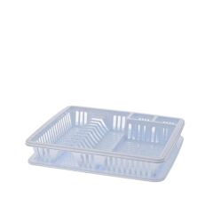 Omnipazar SY-5514 Plastik Tek Katlı Elite Bulaşık Kurutmalık Tabaklık Beyaz