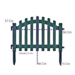 Omnipazar IRK-SB100 Sümbül Plastik Bahçe Dekorasyon Çiti 12'li Set Yeşil