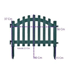 Omnipazar IRK-SB100 Sümbül Plastik Bahçe Dekorasyon Çiti 12'li Set Yeşil