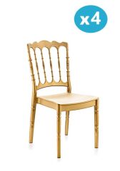 Omnipazar SY-2526 Estate Plastik Modern Bahçe Düğün Sandalye 4'lü Set