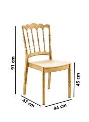 Omnipazar SY-2526 Estate Plastik Modern Bahçe Düğün Sandalye 4'lü Set