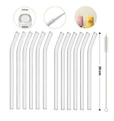 Omnisoft Eğimli Kalın Cam Pipet ve Temizleme Fırçası 12'li