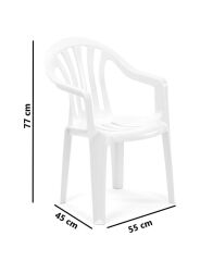 Omnipazar SY-2500 Manolya Plastik Bahçe Sandalye 4'lü Set Beyaz