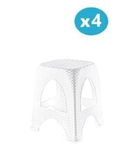 Omnipazar SY-4667 Plastik Hasır Tabure Küçük Boy 4'lü Set