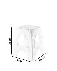 Omnipazar SY-4667 Plastik Hasır Tabure Küçük Boy 4'lü Set