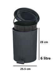 Omnipazar ELF-N522 Nostalji 4'lü Çöp Kovalı Wc Fırçalı Banyo Seti Antrasit (116)