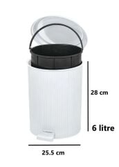 Omnipazar ELF-N522 Nostalji 4'lü Çöp Kovalı Wc Fırçalı Banyo Seti Beyaz