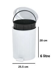 Omnipazar ELF-N522 Nostalji 4'lü Çöp Kovalı Wc Fırçalı Banyo Seti Beyaz