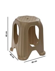 Omnipazar SY-4518 Plastik Kuşaklı Tabure Büyük Boy 4'lü Set Kahverengi