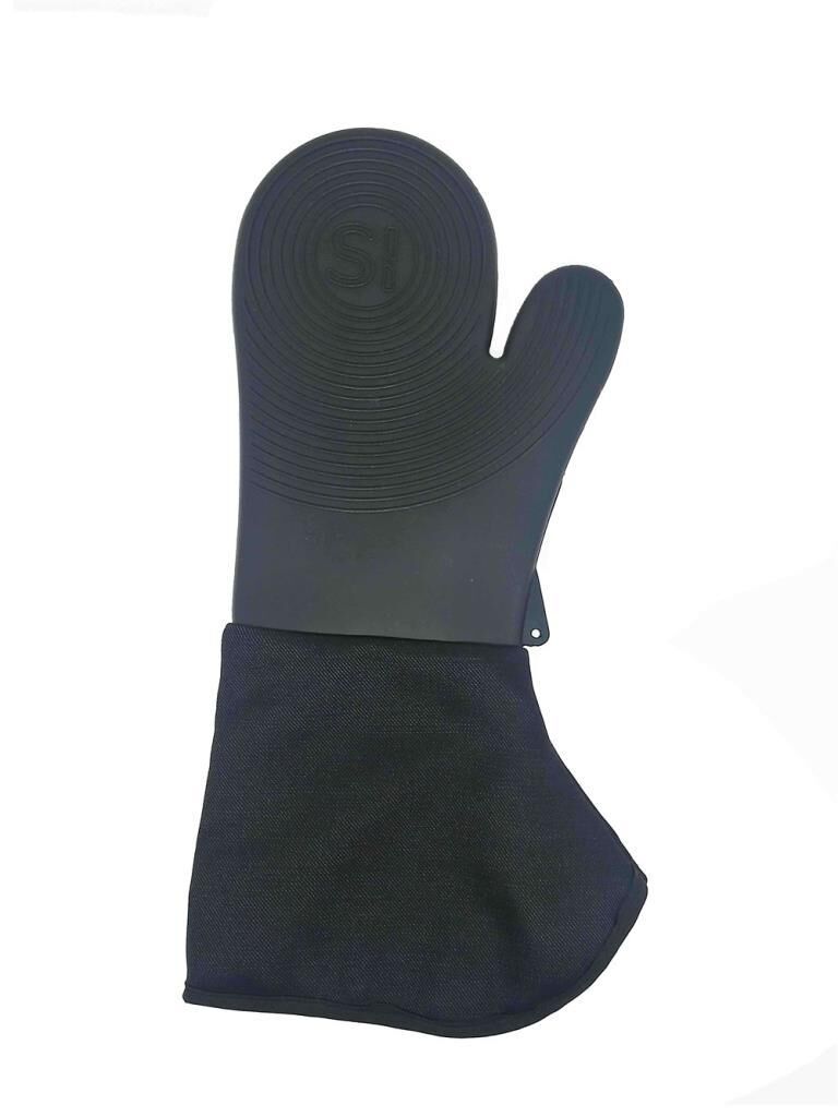 Omnisoft Siyah Silikon Yanmaz Fırın Eldiveni Büyük Boy 40 Cm