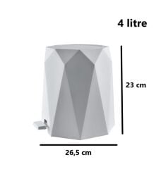 Omnipazar ELF-476 Geo Plastik Pedallı Çöp Kovası 4 Litre