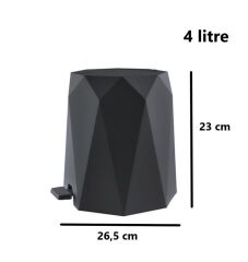 Omnipazar ELF-476 Geo Plastik Pedallı Çöp Kovası 4 Litre