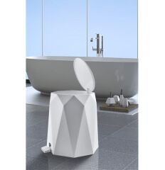 Omnipazar ELF-476 Geo Plastik Pedallı Çöp Kovası 4 Litre