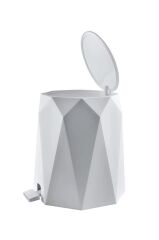 Omnipazar ELF-476 Geo Plastik Pedallı Çöp Kovası 4 Litre Beyaz