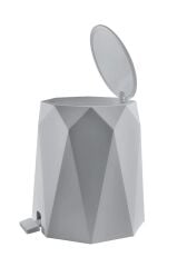 Omnipazar ELF-476 Geo Plastik Pedallı Çöp Kovası 4 Litre Taş Gri